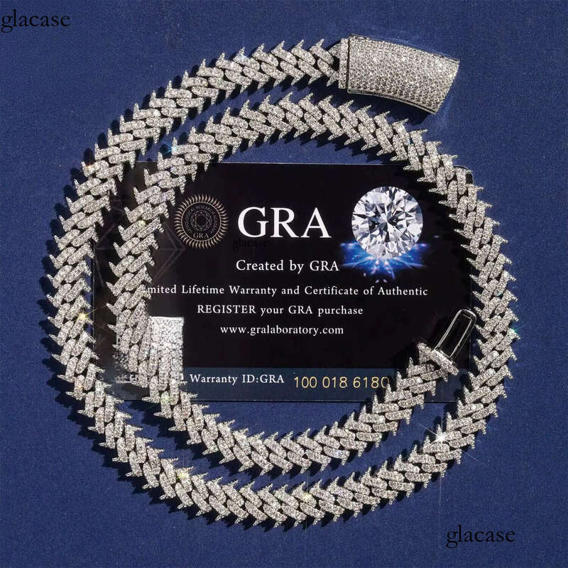 Factory Wholesale Dia Chain Sier Hip Hop Jewelry Necklace Micro Pave Vvs Moissanite Cuban Link eb