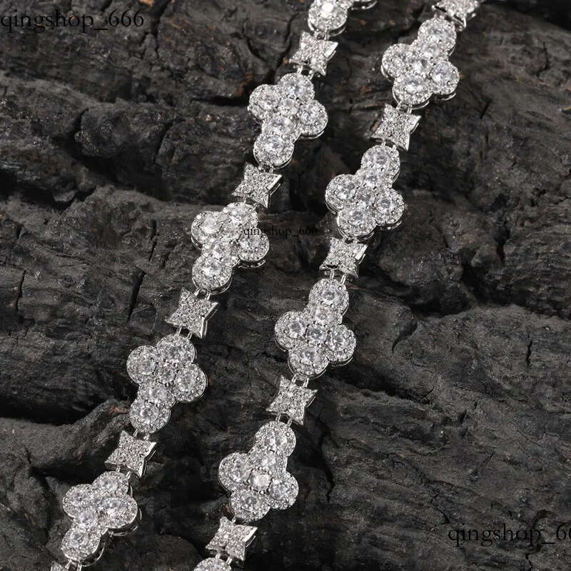 necklace moissanite chain 10mm16/18/20inch Gold Plated Bling CZ Cross Cuban Bracelet Links Hip Hop Jewelry For Men Women 89