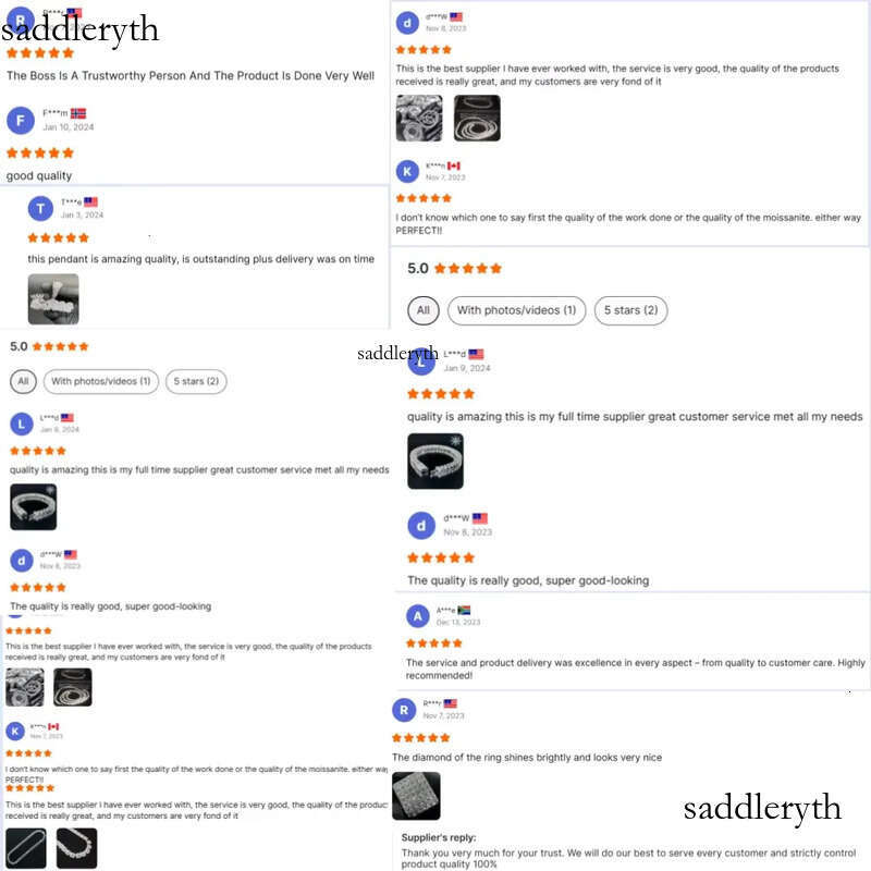 Hip-hop Mossanite Sier Necklace Plated Moissanite Cuban Link Fine Jewelry Charms Chain Pendant a0