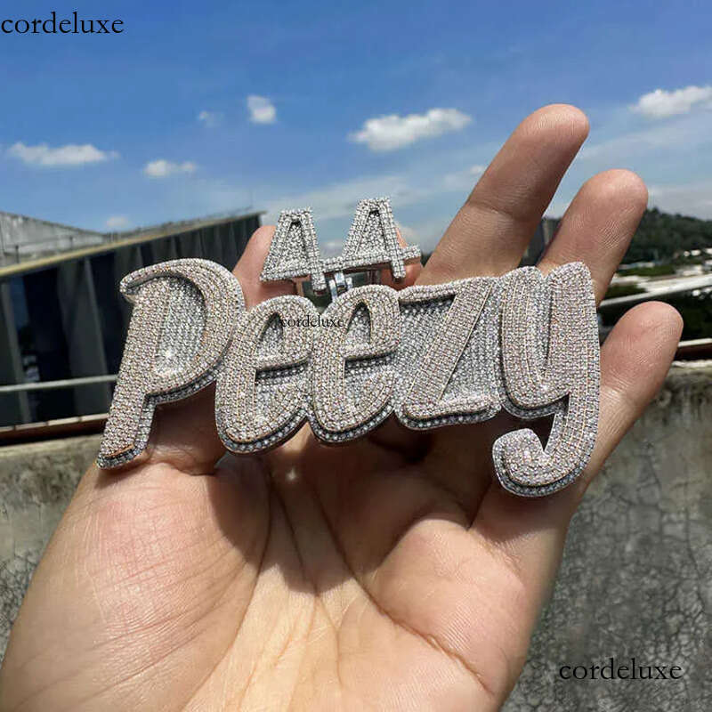 OEM Custom Hiphop Jewelry Iced Out Letter pendant VVS Moissanite s sier Hip Hop Necklace Dia Pendant for men 3e