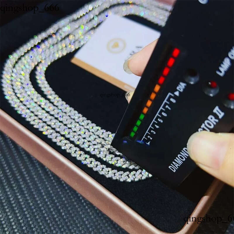 designer hip hop jewelry 8mm 16 18 20 22 inches link necklace VVS GRA Certified moissanite cuban chain 3b