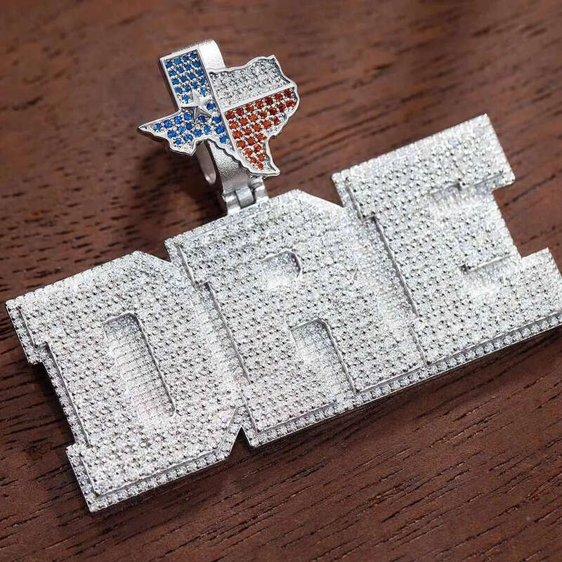 Moissanite Chain Custom VVS moissanite sterling sier lab dia personalized name iced out jewelry