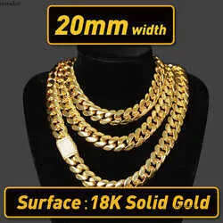 Pendant Necklaces Wholesale Choker Custom Link Gold 20mm Miami Cuban Chain Necklace a6