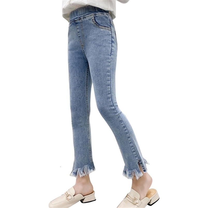 Jeans For Girl Solid Color Kids Girls Spring Autumn Kid Casual Style Children's Clothes 6 8 10 12 14 210527