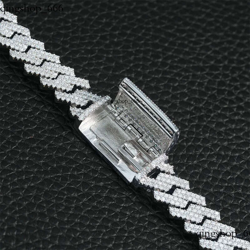 10mm Full Moissanite Inlay S Sier Dia Cuban Chain Trendy Brand Necklace Accessories Free delivery 4f