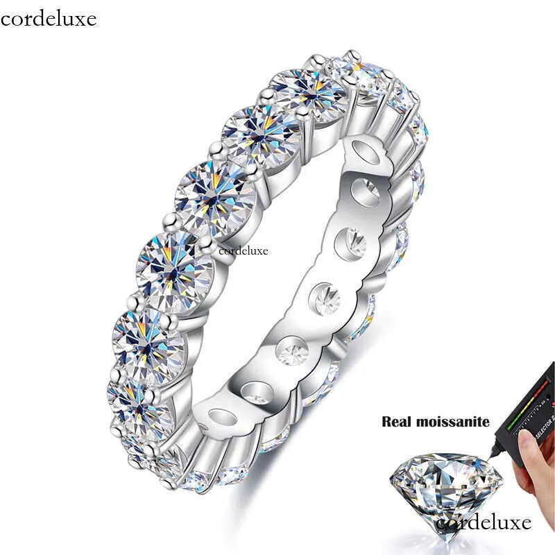 Band COSYA 22 Ct Full Moissanite Row for Women Sterg Sier D White Gold Dia Rings Eternity Wedding Fine Jewelry AA230417 18
