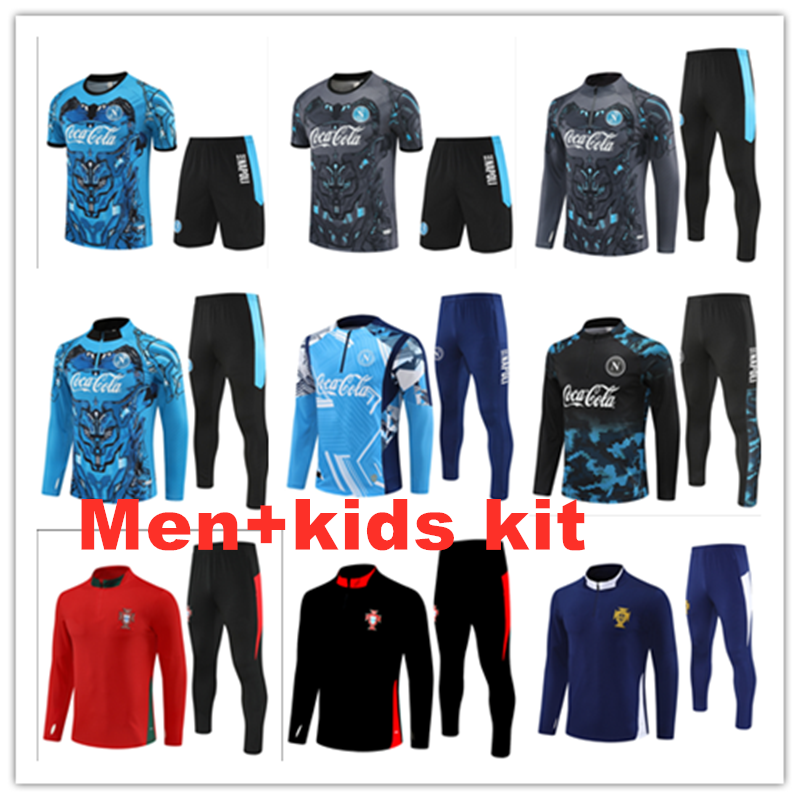 2025 2026 Napoli soccer tracksuit Men and kids kit 25 26 Portugal football tracksuit jersey kit chandal futbol Survetement Foot tute survetement