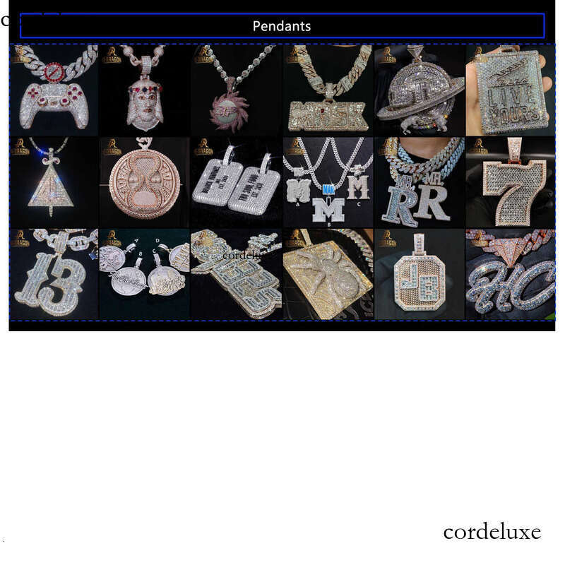 High Quality Vvs Moissanite Islam Iced Out Baguette Cut Hip Hop Initial Letter Pendant Fine Jewelry For Men Women f1