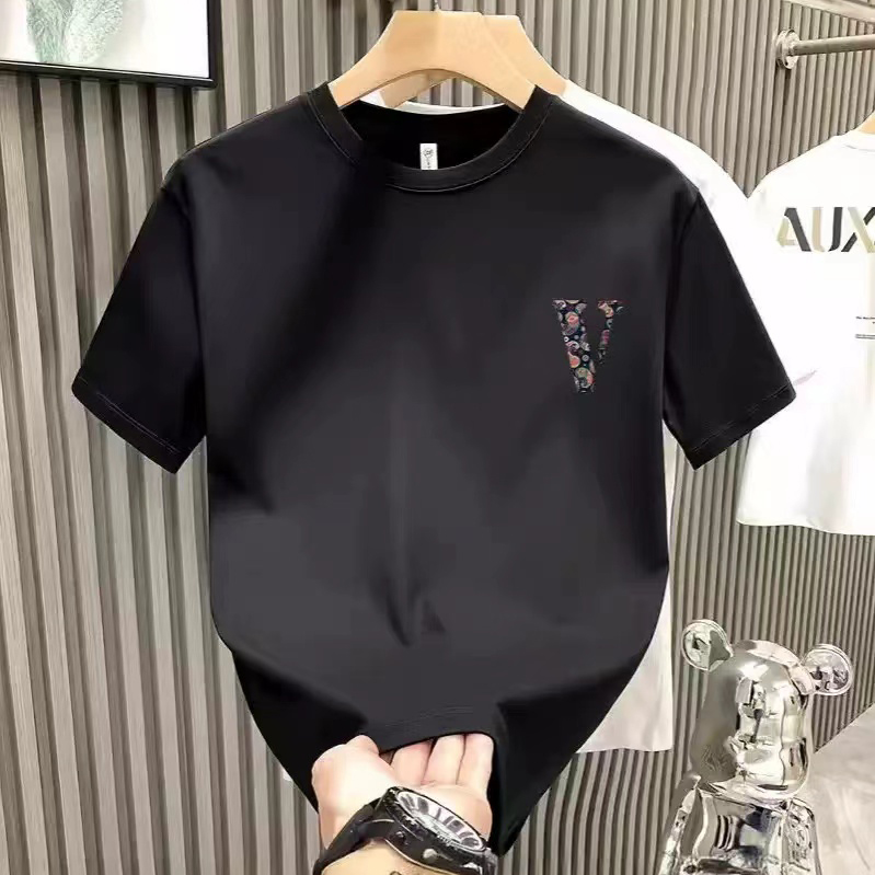 High-end short-sleeved T-shirt men' lapel shirt summer mercerized cotton T-shirt middle-aged handsome99