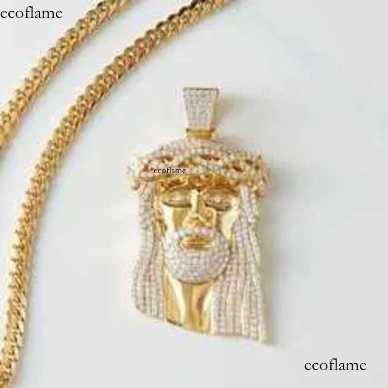 2020 Mens Sier 10k Solid Gold Iced Out Moissanite Hip Hop Jewelry Jesus Piece Charm Pendant for Necklace