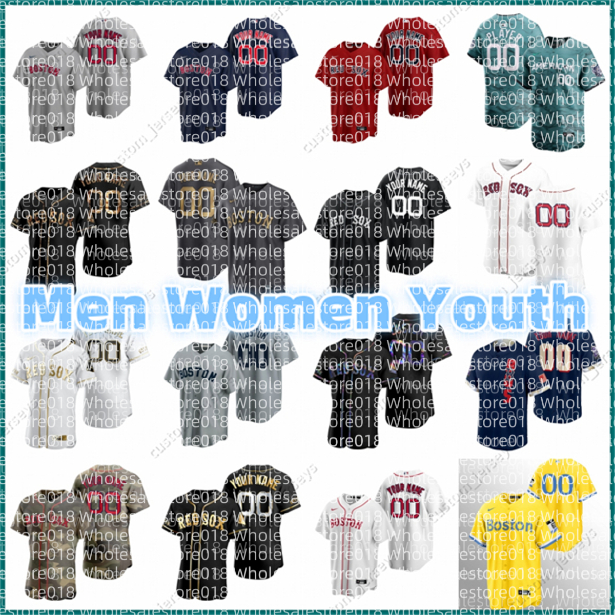 Custom Red Sox Baseball Jersey David 34 Ortiz 11 Rafael Devers 7 Masataka Yoshida 36 Triston Casas 16 Jarren Duran Ceddanne Rafaela 12 Wong 19 Roman Anthony