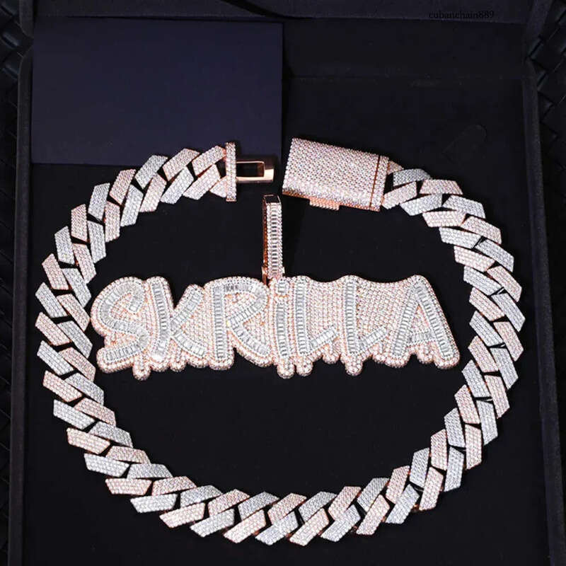Design Heavy Sier Gold 20Mm GRA VVS Moissanite Dia Designer Cuban k Chain For nical Watch Hip Hop Necklace