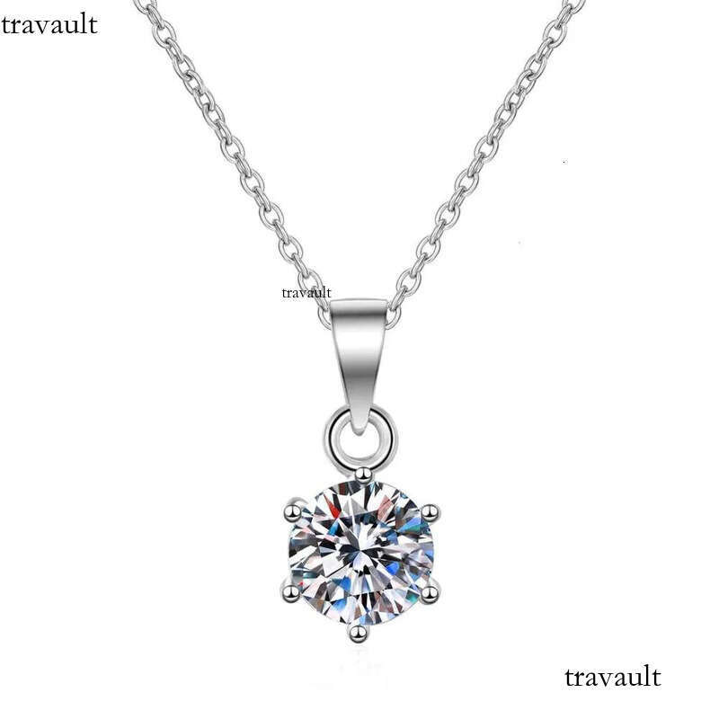 DHCollections Sier Necklace for Women with Classic Solitaire Pendant Minimalist Chain 16 Inches