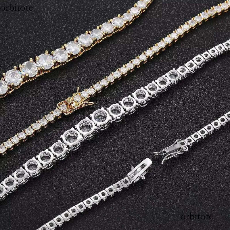 Hip Hop Sterling Sier Cuba VVS Moissanite Dia Tennis Chain Necklace Bracelet 3e