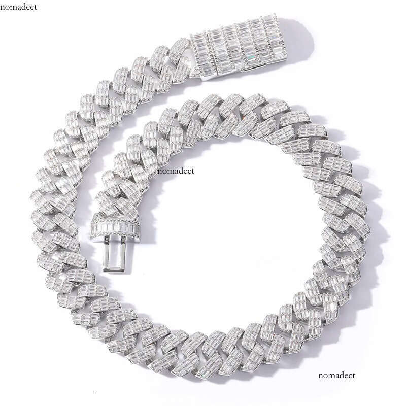 moissanite iced out cuban k chain Hip Hop Fine Jewelry Baguette Dia Men Necklace Sterg Sier Fully Vvs Moissanite designer jewelry c2