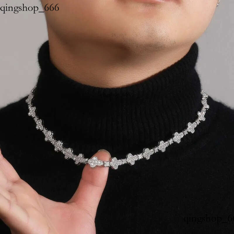 necklace moissanite chain 10mm16/18/20inch Gold Plated Bling CZ Cross Cuban Bracelet Links Hip Hop Jewelry For Men Women 89