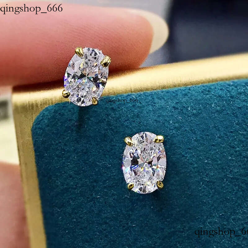 Choucong Drop Ship Top Sell Stud Earrings Moissanite Solitaire Simple Fashion Jewelry Sterling Sier Gold Fill Women Wedding Oval Dia Earring Gift 4b
