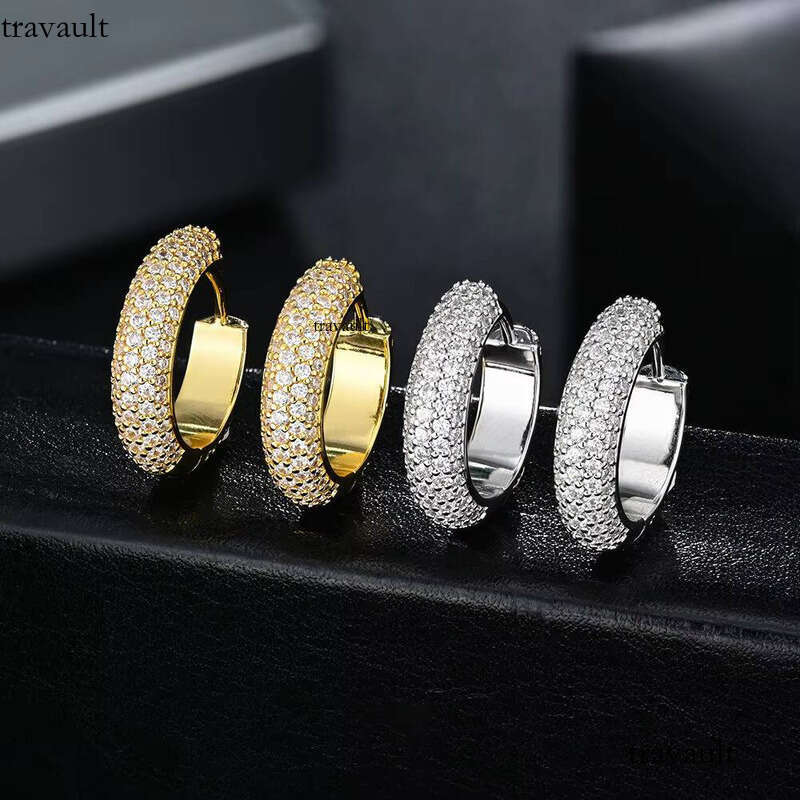 Luxurious Simple Boutique Jewelry Shiny Iced Out VVS Sterling Sier Moissanite Unisex Earrings