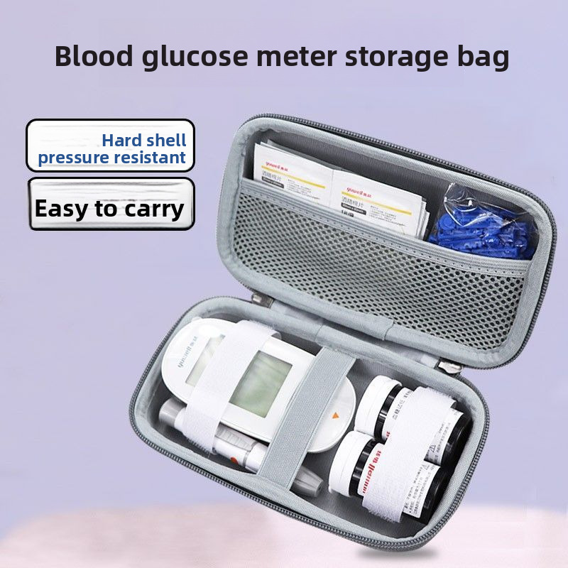 new blood glucose meter bag suitable for shock resistant and pressure resistant hard shell storage fashion box portable storage bag designer bag handb