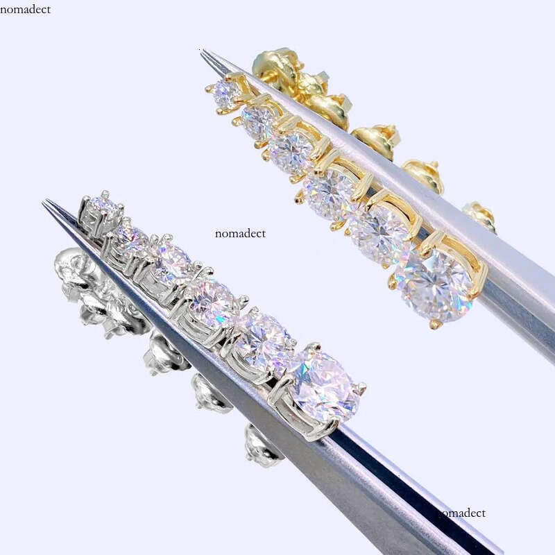 Large Size 4 Claws Ear 3mm-10mm Moissanite Sterg Unisex Lab Dia Stud for Women Men Gift Sier and Rose Gold Earrings 22