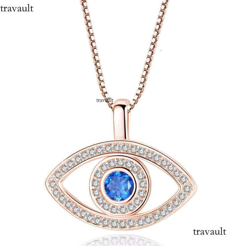 DHcollections Necklace With Personality, Fashion, Devil's Simple Temperament, Blue Eyes, Zircon Collarbone Chain