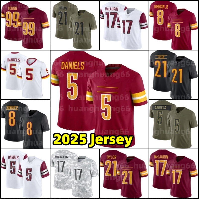 Jayden Daniels 17 Terry McLaurin Football Jersey Mike Sainristil Frankie Luvu Laremy Tunsil Sean Taylor Deebo Samuel Sr Trey Amos Way Brian Robinson Jr Jaylin Lane