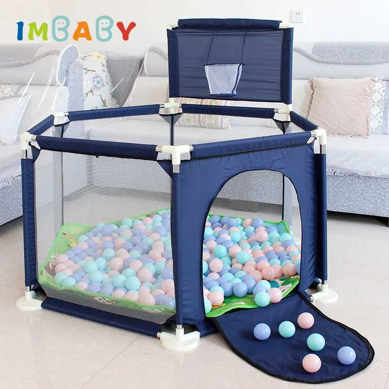 IMBABY Baby Playpen Balls Pool Playpen for Children Basketball Baby Activity Fence Safety Barrier Ball Pit Baby Playground C250929