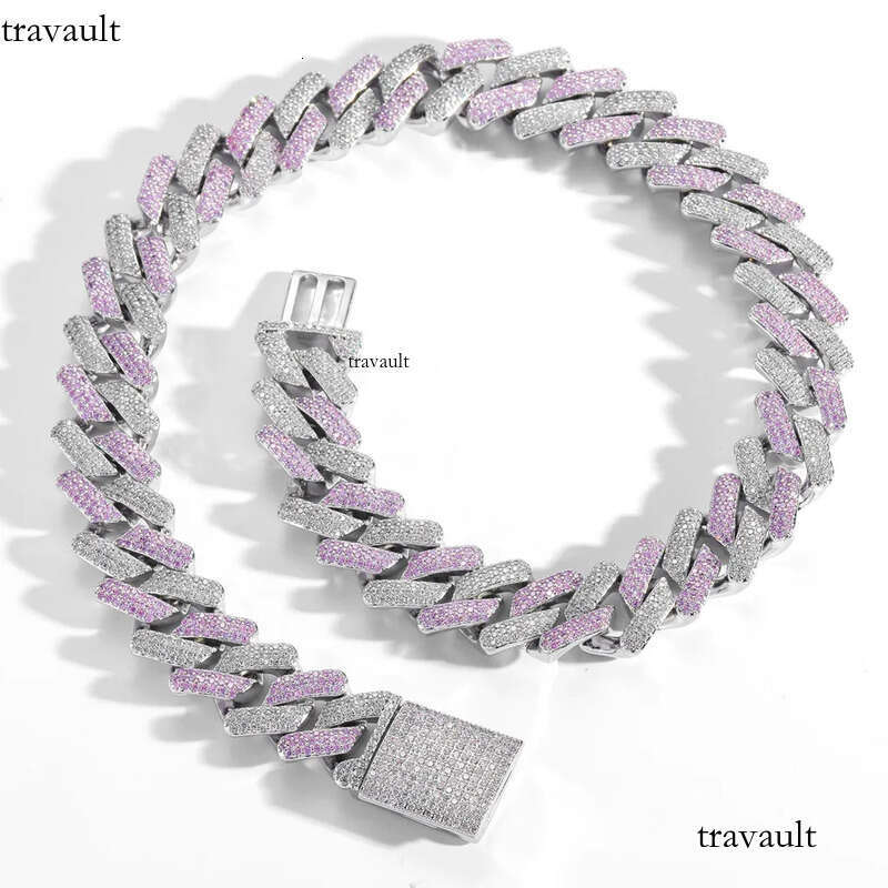 18mm Vvs Moissanite Chilled Dia Sterling Sier Men's Necklace Miami Cuban Chain