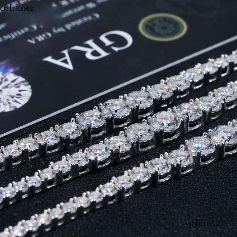 New Arrivals Fashion GRA Certificate Various Size Moissanite Dia Sier Tennis Chain Necklace Women 1b