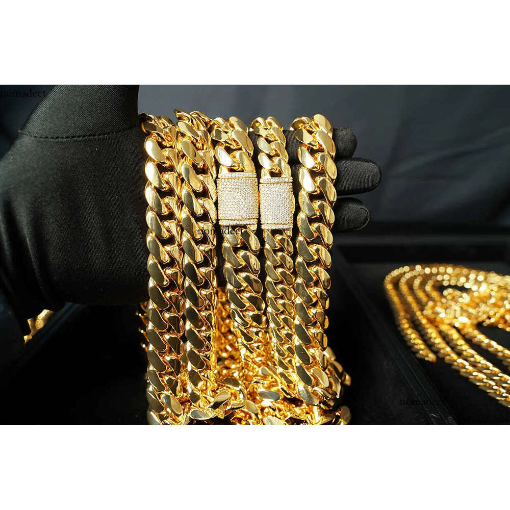 Pendant Necklaces Wholesale Choker Custom Link Gold 20mm Miami Cuban Chain Necklace a6