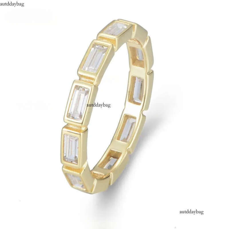 Luster Unique Wedding Eternity Band Sier 14k Gold Bezel Set 3x5mm Emerald Cut Moissanite Oval Ring for Women