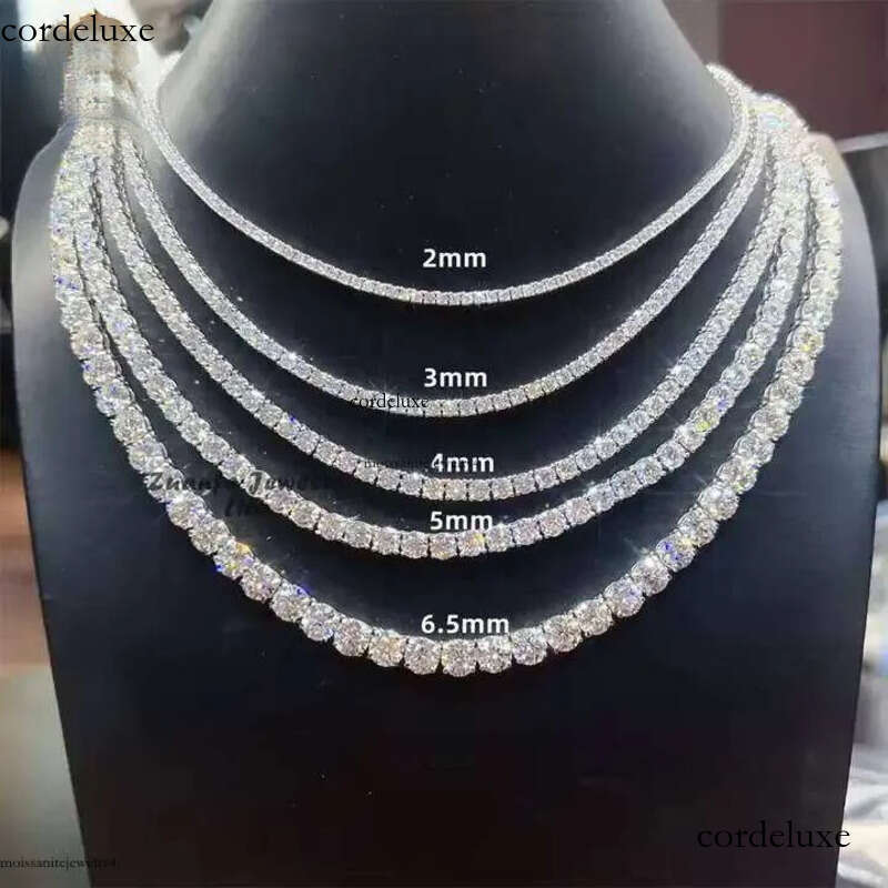 Best Selling Popular Hip Hop Iced Out Jewelry S 2mm 3mm 4mm 5mm 6.5mm VVS1 Moissanite Tennis Chain Necklace 22