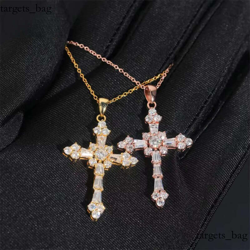 Pass Tester Classic Iced Out Hip Hop Style Link Chain Sier VVS Moissanite Dia Women Jewelry Cross Pendant Necklace