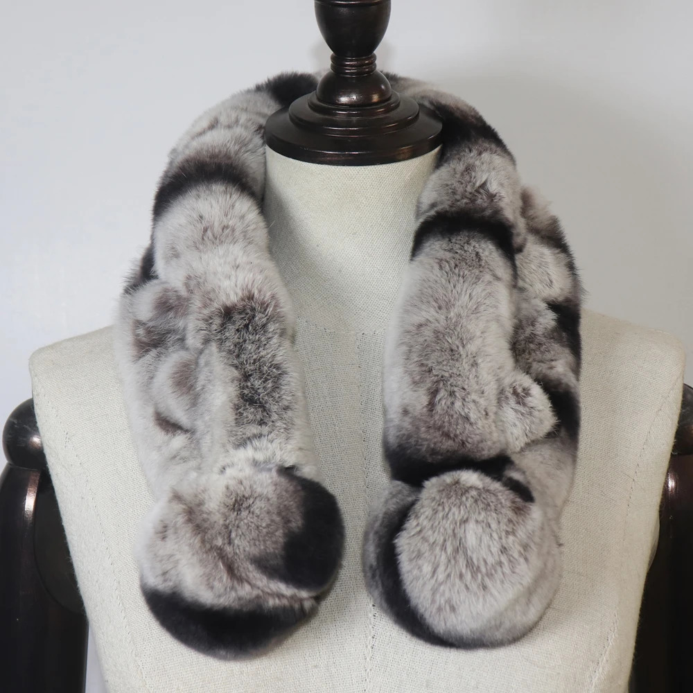 Rex Rabbit Fur Scarf Women Winter Warm Real Rex Rabbit Fur Scarf Natural Soft Rex Rabbit Fur Scarves Lady Real Fur Mufflers 250929