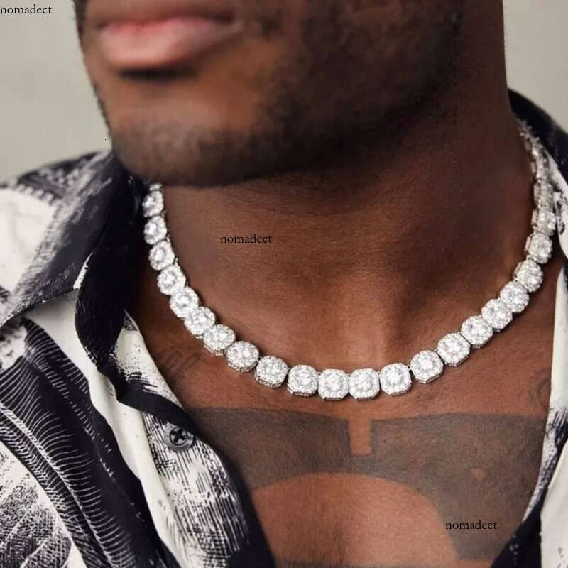 necklace moissanite chain 10mm Width Bling Big Dia Chain Sterling Sier Vvs Moissanite Hip Hop Jewelry Iced Out Cuban Link d9