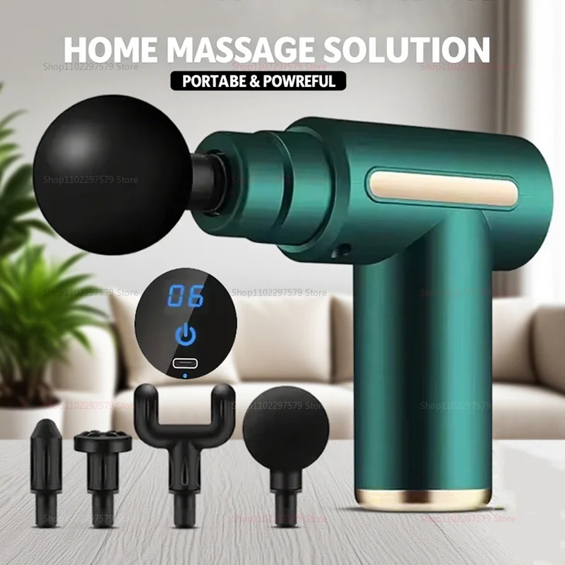 Electric Percussion Massage Gun Deep Tissue Muscle Relaxer Fascia Body Neck Back Pain Relief Fitness Recovery Tool for Shoulder 250930