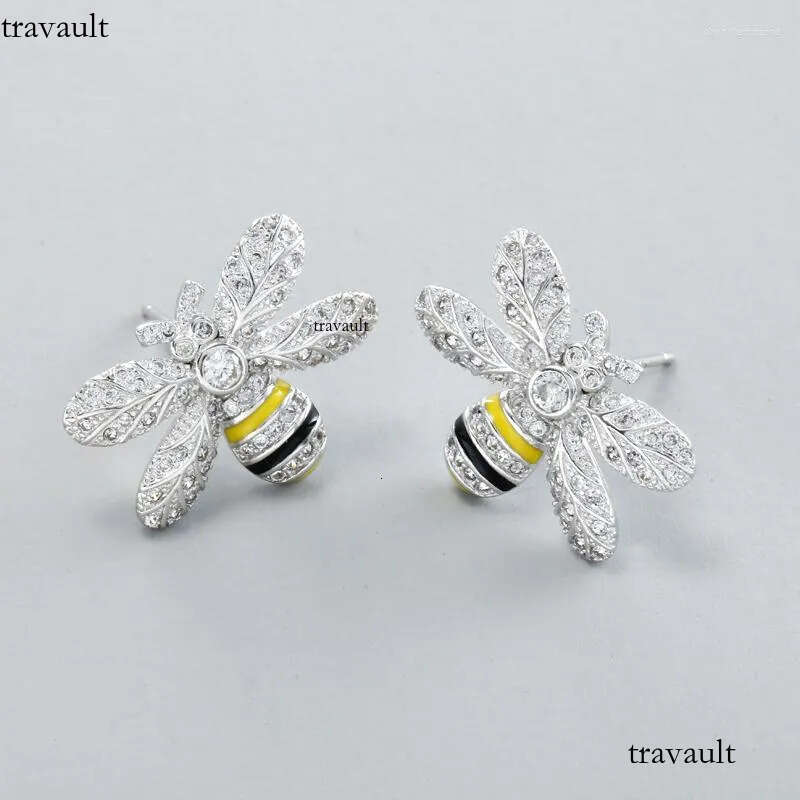 Stud Earrings REETI Sterling Sier Bee Zircon For Women 2023 Trend Personality Lady Fashion Jewelry