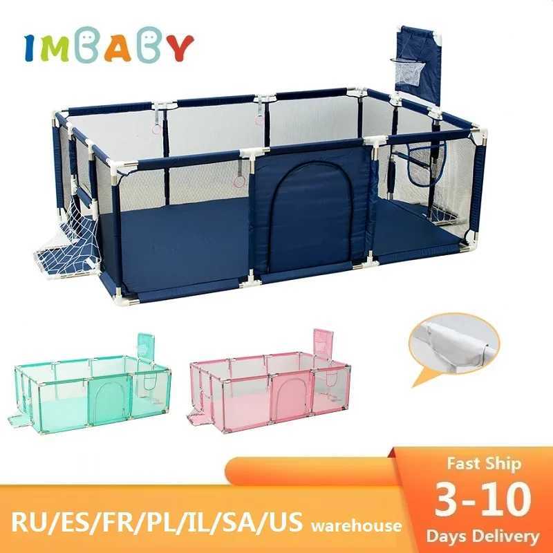 IMBABY Large Playpen for 06 Years IndoorOutdoor Safety Play Yard with Soft Padding and Ball Pit Toddler Activity Center C250929