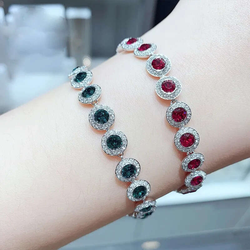 Necklaces Bracelets Designer Tennis Bracelet Women Men Iced Out Plated Gold Sier Crystal Green Blue Dia Necklace Mens Chain Luxe Jewelry Woman Gift wi