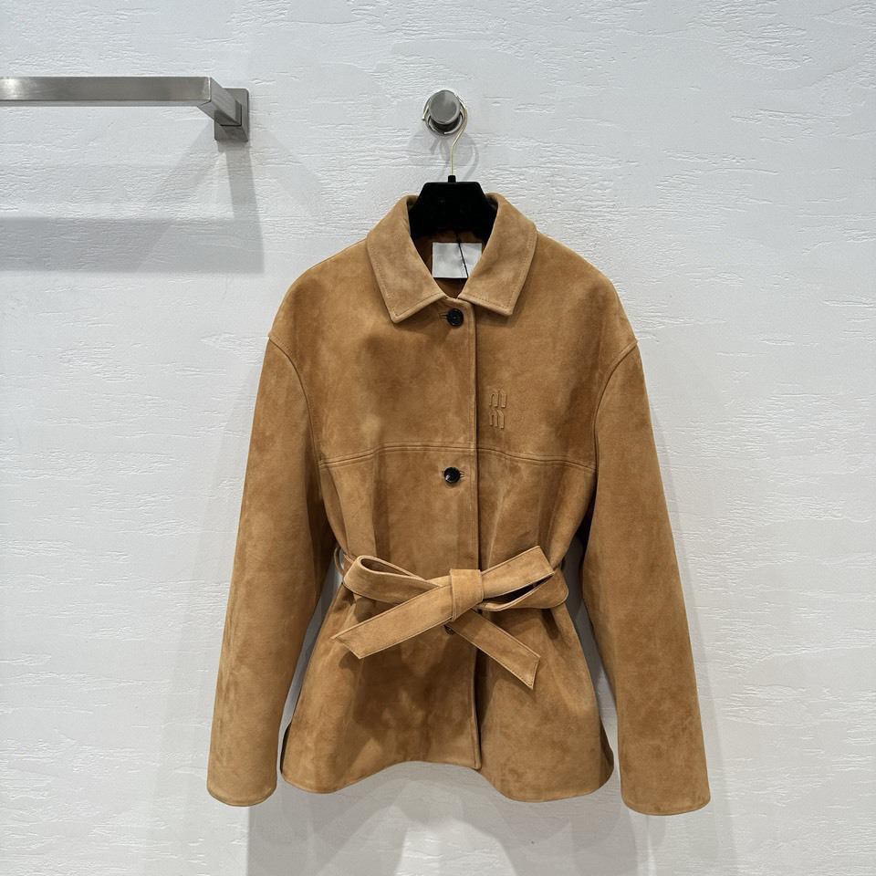 Fashion women's down jacket designer jacket Early Autumn New Arrival Vintage-Chic Melange Collar Suede Trench Coat Stylish and Versatile Outerwear 8pl3