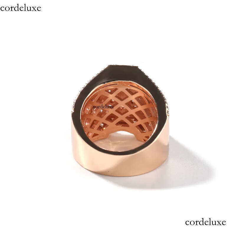 Hip Hop Custom Sterling Sier Cz Moissanite Rings Jewelry Iced Out Gold Plated A-Z Letter Ring For Men 33