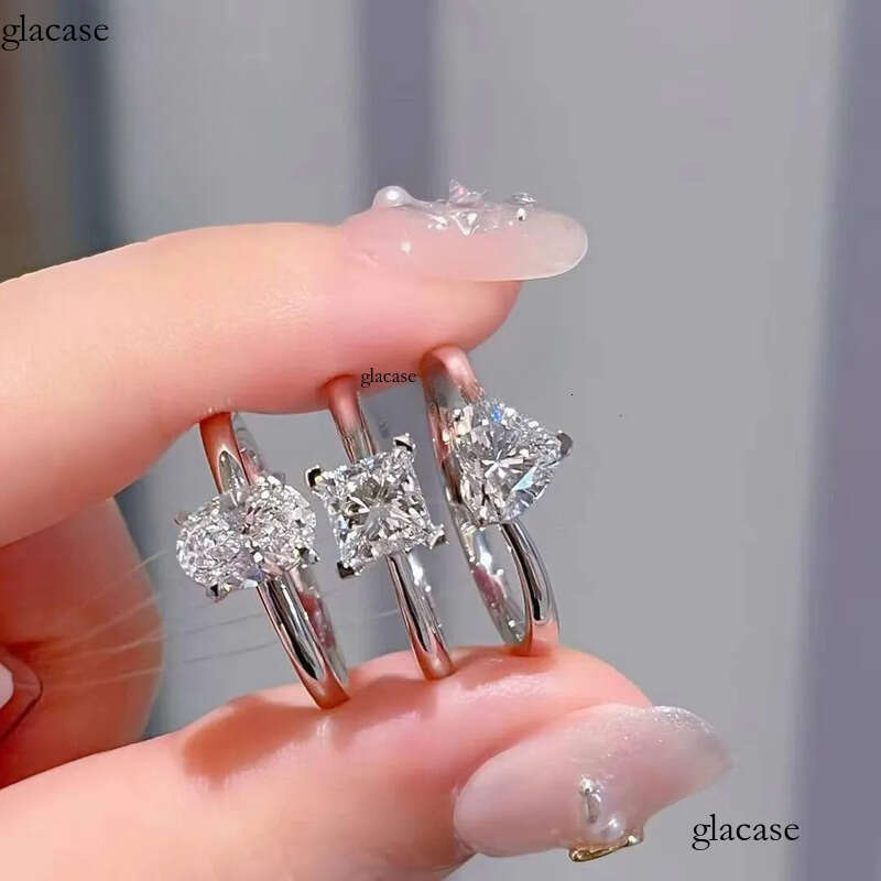 Custom Sier 14K Gold Lab Grown Dia/Moissanite Rings Fashion Solitaire Dia Ring for Wedding and Engagement 12