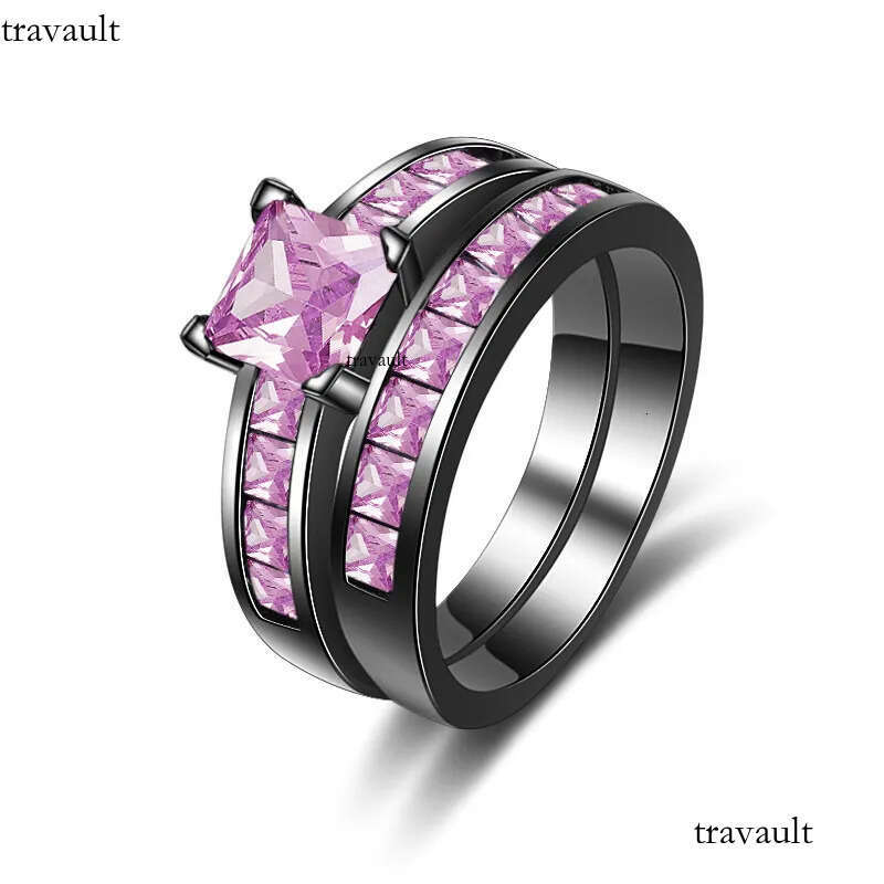 Princess cut Lab Dia Promise Ring sets Sterling Sier Party Wedding Rings for Women Bridal Fine Zircon Engagement Jewelry Gift