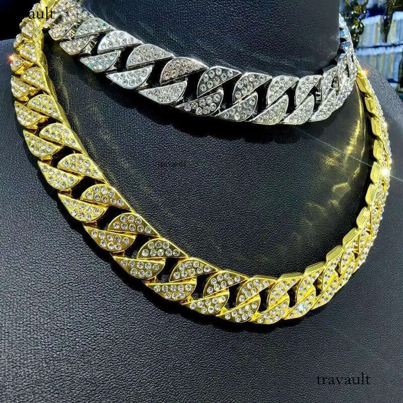 DHCollections Factory Hot Sale Iced Out 15mm Miami k Cuban Chain Bg Rhie Necklace