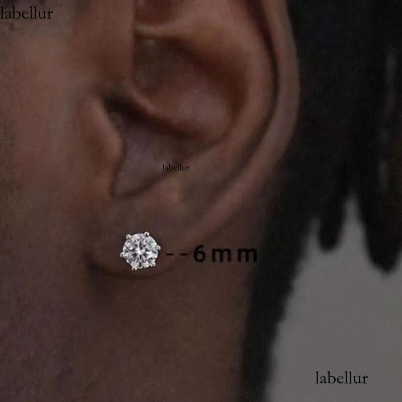 Classical Six Claw Stud Earrings Soilatire Simple Fine Jewelry Real 100% Sterling Sier Round Cut White Moissanite Dia Party Eternity Women Wedding Ear