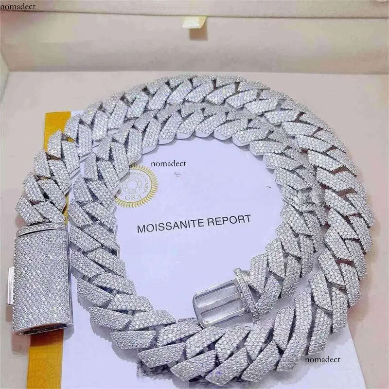 moissanite necklace designer jewelry cuban k chain Iced Out Pass Dia Tester fashion Sterg Sier Necklace Vvs Moissanite chains for men necklaces af