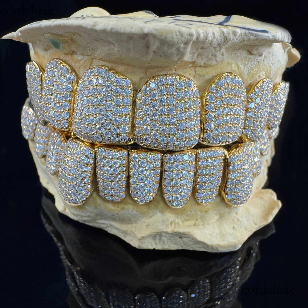 Custom Hiphop Iced Out Rose Gold For Teeth Sterg Sier Bg Moissanite Grillz e2