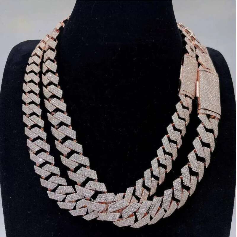 Custom 550 grams Sier Cuban Link Chain Big Rappers Hip Hop Style with Moissanite Dias Yellow Gold Material for Gift