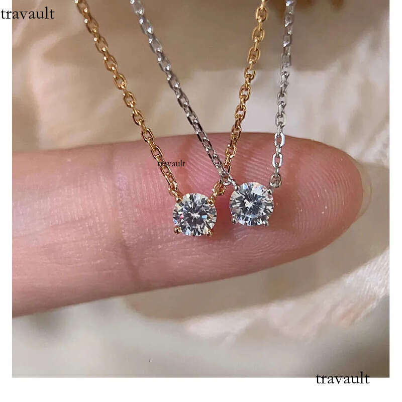 DHCollections Sterling Sier Elegant Pierced Moissanite Necklace Chocker Women