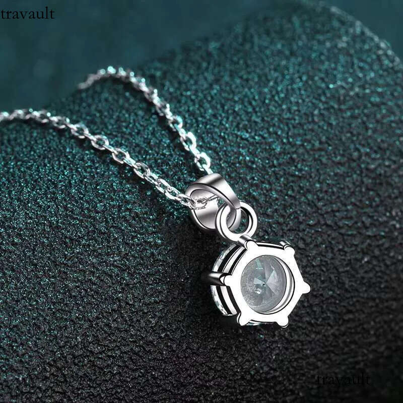 DHCollections Sier Necklace for Women with Classic Solitaire Pendant Minimalist Chain 16 Inches